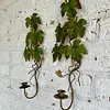 Pareja Candelabros De Pared Hojas De Parra - Italia 1970