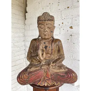 Buda De Madera Asiático - Vietnam 1890 - 1900