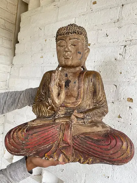 Buda De Madera Asiático - Vietnam 1890 - 1900