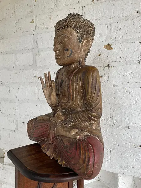 Buda De Madera Asiático - Vietnam 1890 - 1900