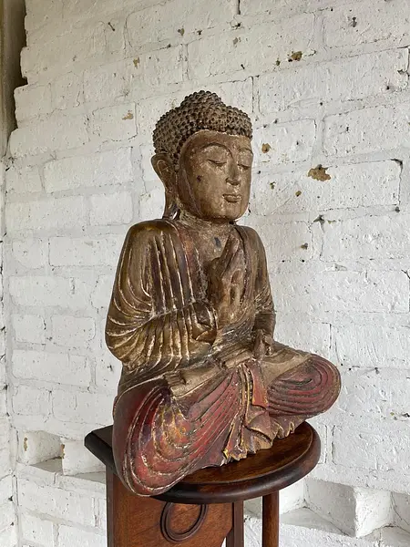 Buda De Madera Asiático - Vietnam 1890 - 1900