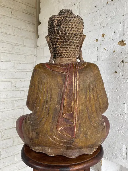 Buda De Madera Asiático - Vietnam 1890 - 1900