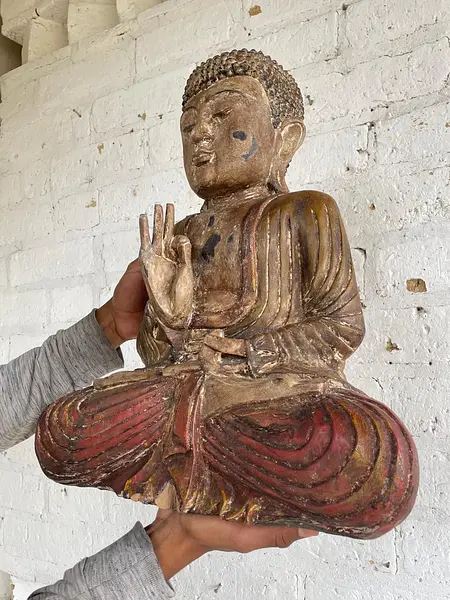 Buda De Madera Asiático - Vietnam 1890 - 1900