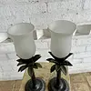 Candelabros X 2 Palmeras Con Brisero - India 1970