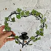 Candelabro Corazón Metálico De Hojas De Hiedra