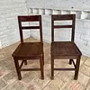 Pareja De Butacas En Madera Maciza - Colombia 1980