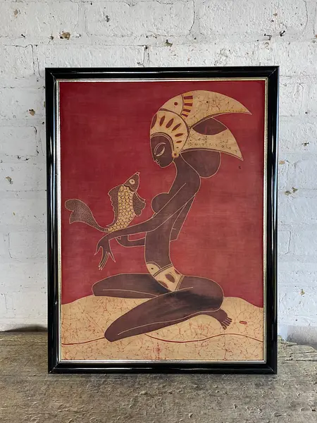 Batik Original Enmarcado - Indonesia 1990