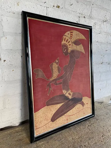 Batik Original Enmarcado - Indonesia 1990