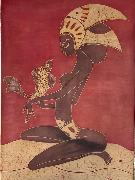 Batik Original Enmarcado - Indonesia 1990