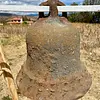 Campana Antigua De Hierro Fundido Decoración Vintage Rústica