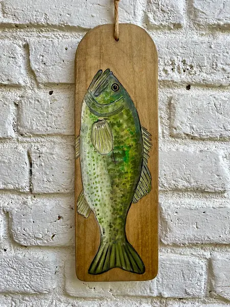 Óleo Sobre Madera Lubina De Florida - U.S.A. 1995