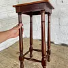 Mesa De Madera Cuero Repujado - Perú 1960