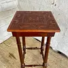 Mesa De Madera Cuero Repujado - Perú 1960