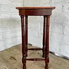 Mesa De Madera Cuero Repujado - Perú 1960