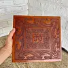 Mesa De Madera Cuero Repujado - Perú 1960