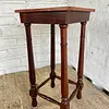 Mesa De Madera Cuero Repujado - Perú 1960