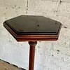 Mesa Columna Madera Tallada Y Granito - Colombia 1960
