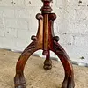Mesa Columna Madera Tallada Y Granito - Colombia 1960