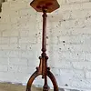 Mesa Columna Madera Tallada Y Granito - Colombia 1960