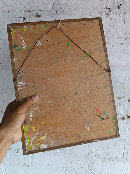 Oleo Original Sobre Madera Cabeza Flores