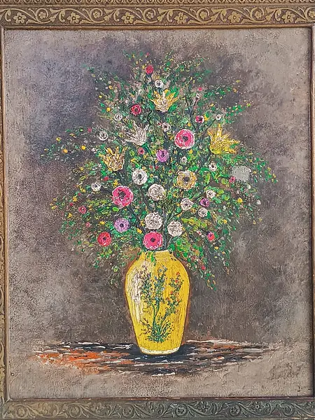 Oleo Original Flores Sobre Madera