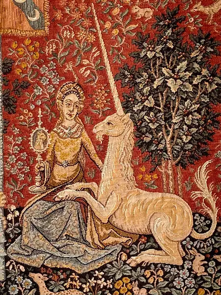 Tapiz La Dama Y El Unicornio "La Vista" - Bélgica 1960
