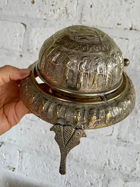 Servidor De Caviar En Plata Persa - Irán 1920