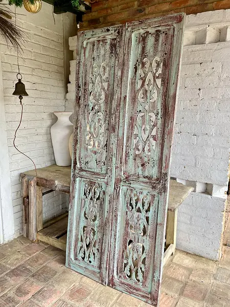 Puerta Rústica 2 Hojas Caladas - Colombia 1920