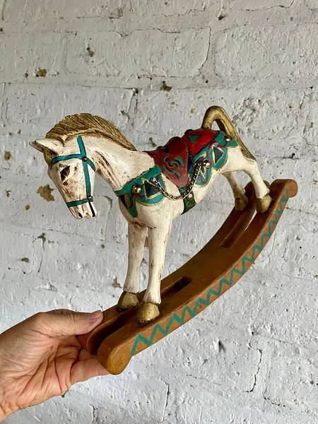 Caballo Balancín Tallado En Madera