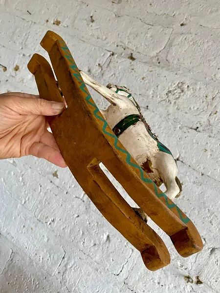 Caballo Balancín Tallado En Madera