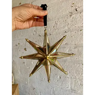 Estrella De 8 Puntas Dorada Con Espejos