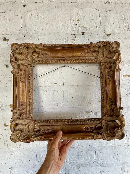 Marco Antiguo De Madera Dorada