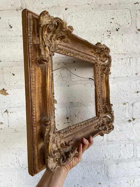 Marco Antiguo De Madera Dorada