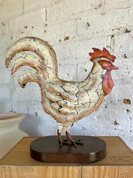 Gallo Con Acabado Craquelado - India 1990