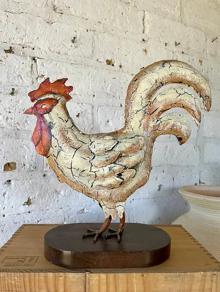 Gallo Con Acabado Craquelado - India 1990