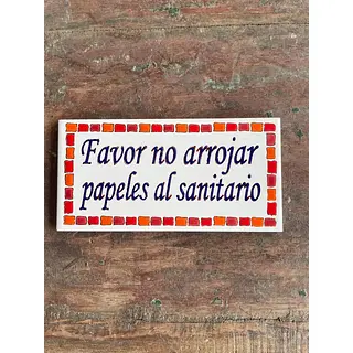 Baldosa Anaranjada Favor No Arrojar Papeles Al Sanitario