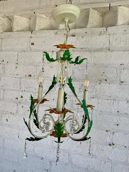 Lámpara Araña Colgante 3 Luces - Italia 1960