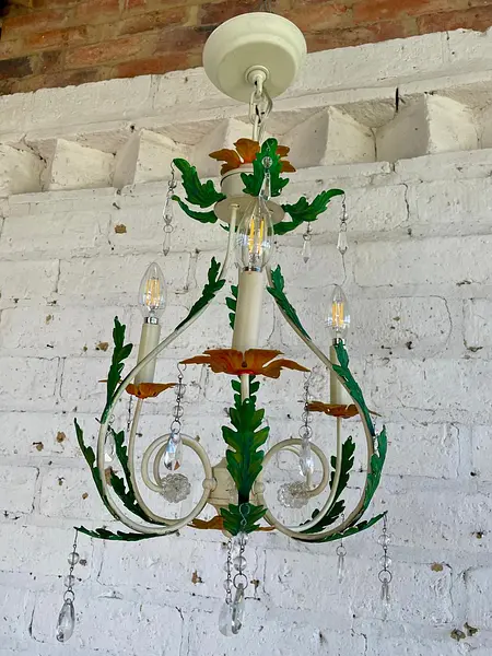Lámpara Araña Colgante 3 Luces - Italia 1960