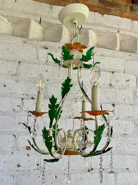 Lámpara Araña Colgante 3 Luces - Italia 1960