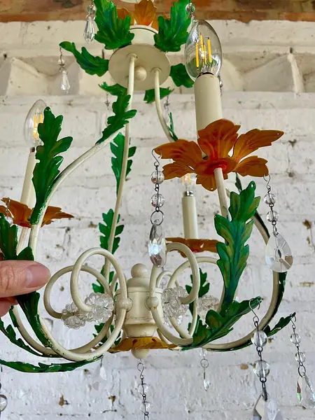 Lámpara Araña Colgante 3 Luces - Italia 1960