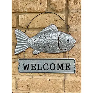 Letrero Welcome Pez Para Colgar