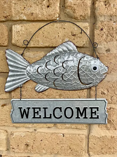 Letrero Welcome Pez Para Colgar