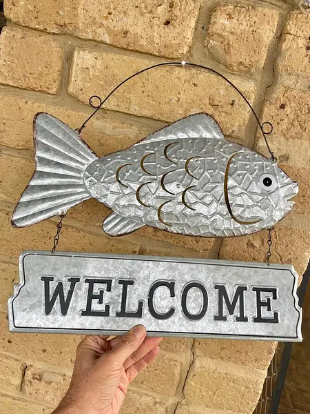 Letrero Welcome Pez Para Colgar