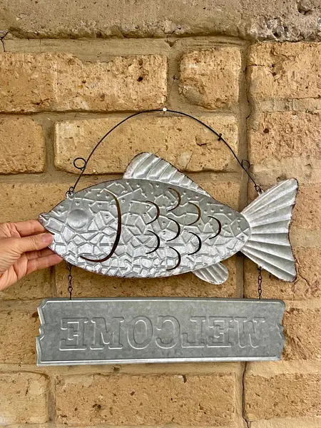 Letrero Welcome Pez Para Colgar