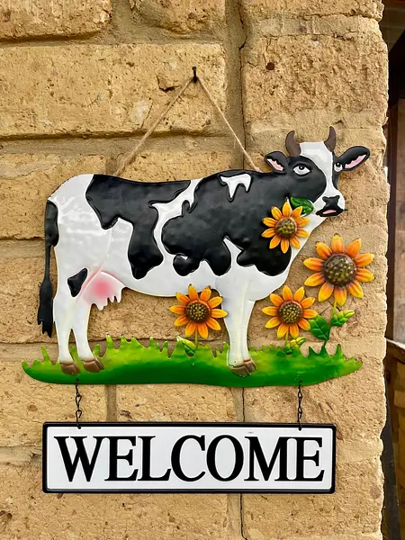 Letrero Welcome Vaca Para Colgar