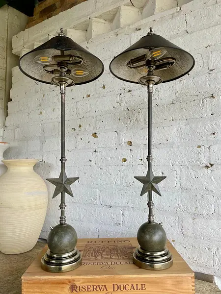 Lámparas De Mesa Estilo Clasico-Industrial - U.S.A. 1970