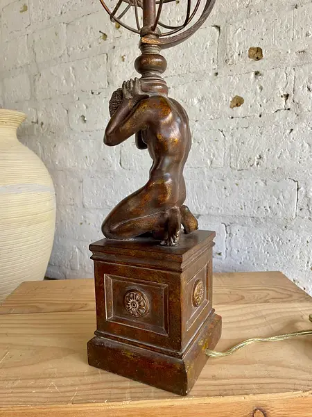 Lámpara De Atlas Y Caperuza De Mapa - U.S.A. 1980