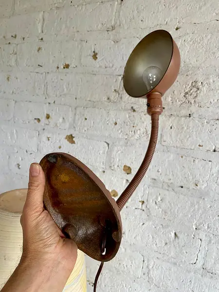 Lámpara Industrial Cuello De Cisne - U.S.A. 1940