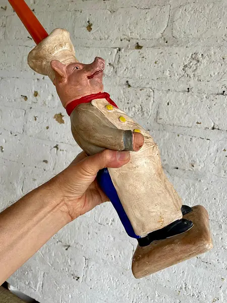 Candelabro Chancho Chef Fleur De Lis - Francia 1995