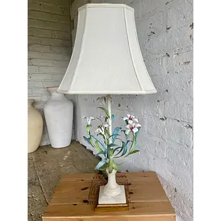 Lámpara Metálica Base En Alabastro Y Madera - Italia 1960